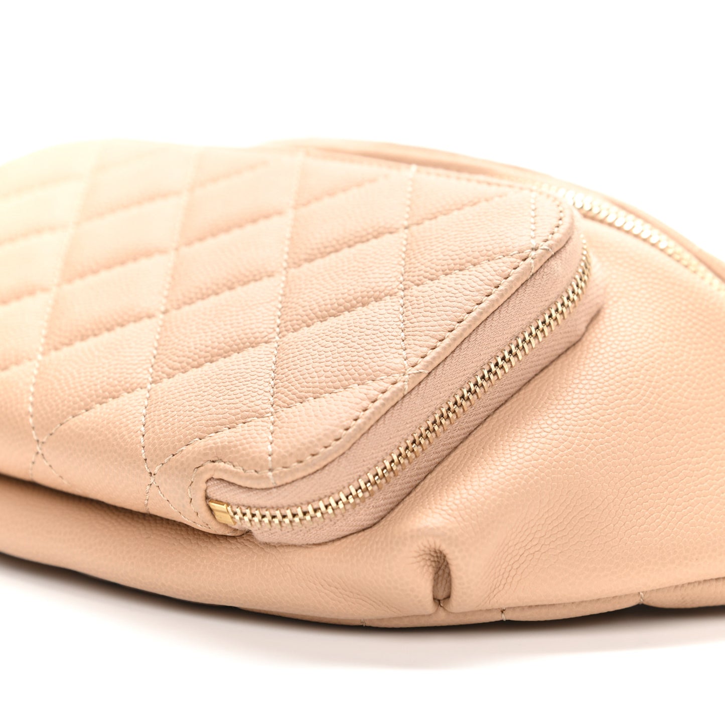 Caviar Quilted Business Affinity Waist Belt Bag Beige