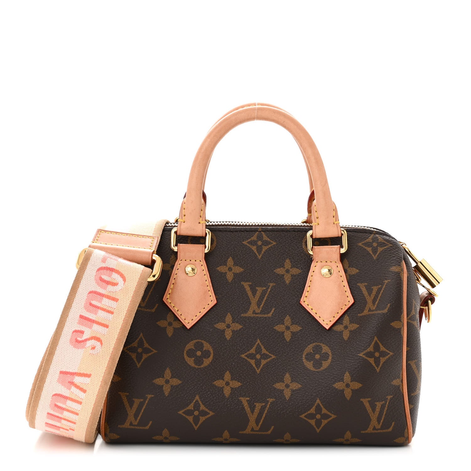 Louis Vuitton Monogram Speedy Bandouliere 20 Pink Orange 1 of 14