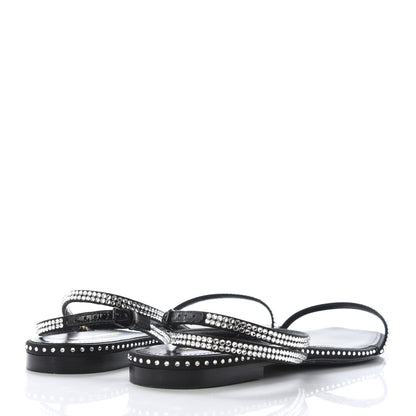 Saint Laurent Calfskin Studded Raso Seta Sandals 39.5 Black 4 of 9