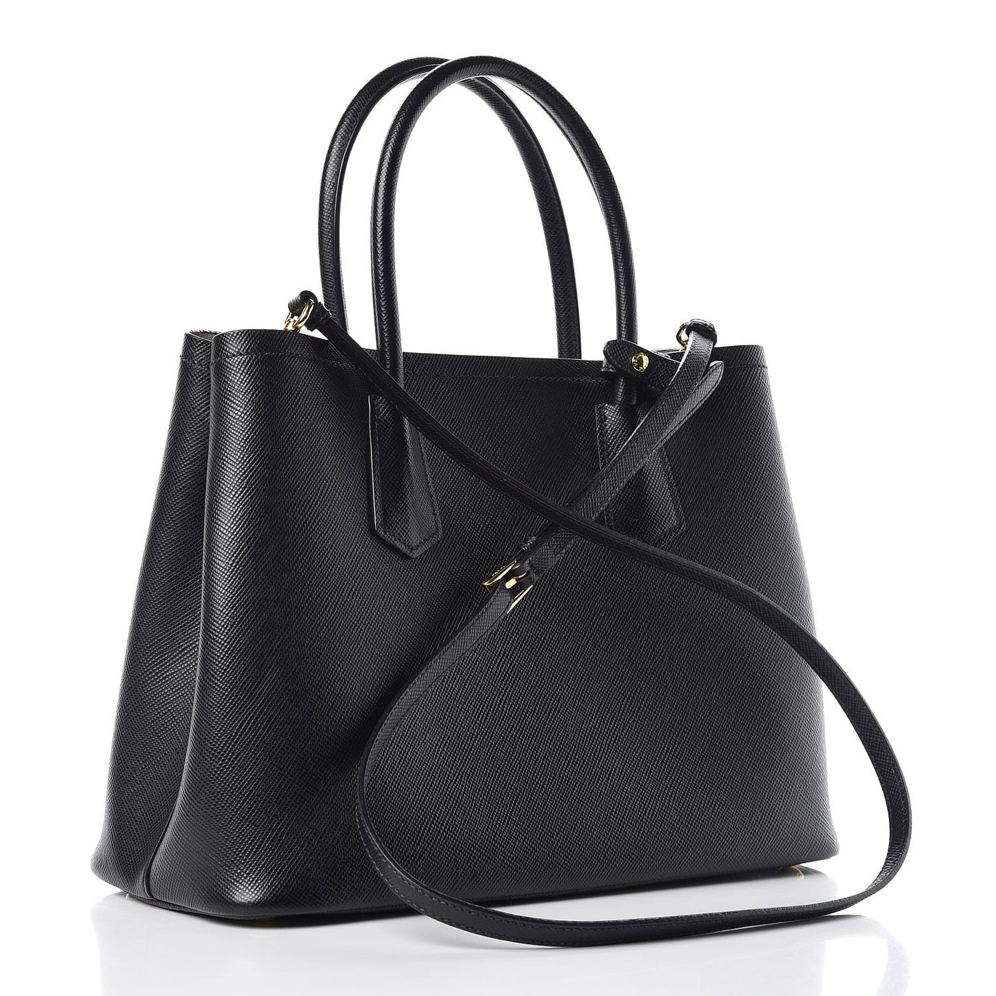 Saffiano Cuir Large Double Bag Black Cipria