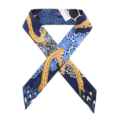 Hermes Silk The Three Graces Twilly Bleu Nuit Gold Black 1 of 4