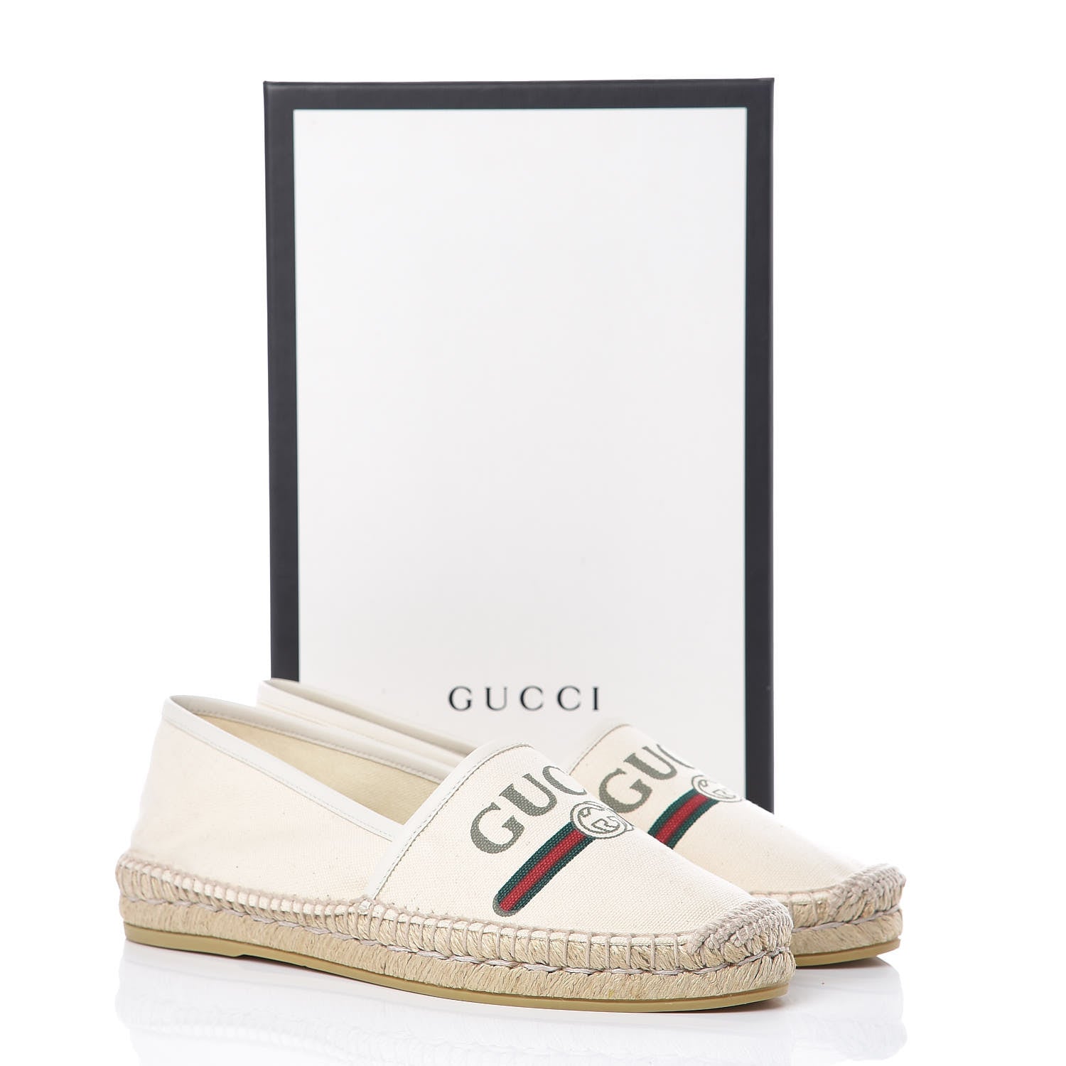 Gucci Canvas Logo Espadrilles 40 Greggio White 9 of 9