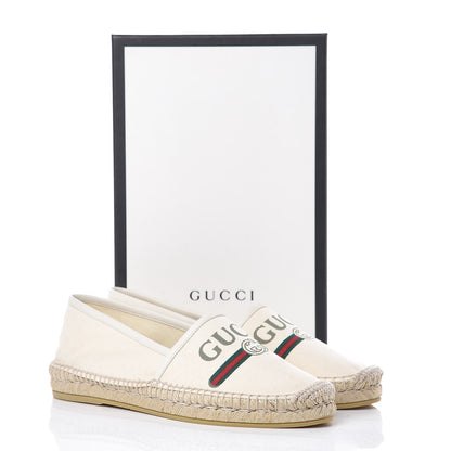 Gucci Canvas Logo Espadrilles 40 Greggio White 9 of 9