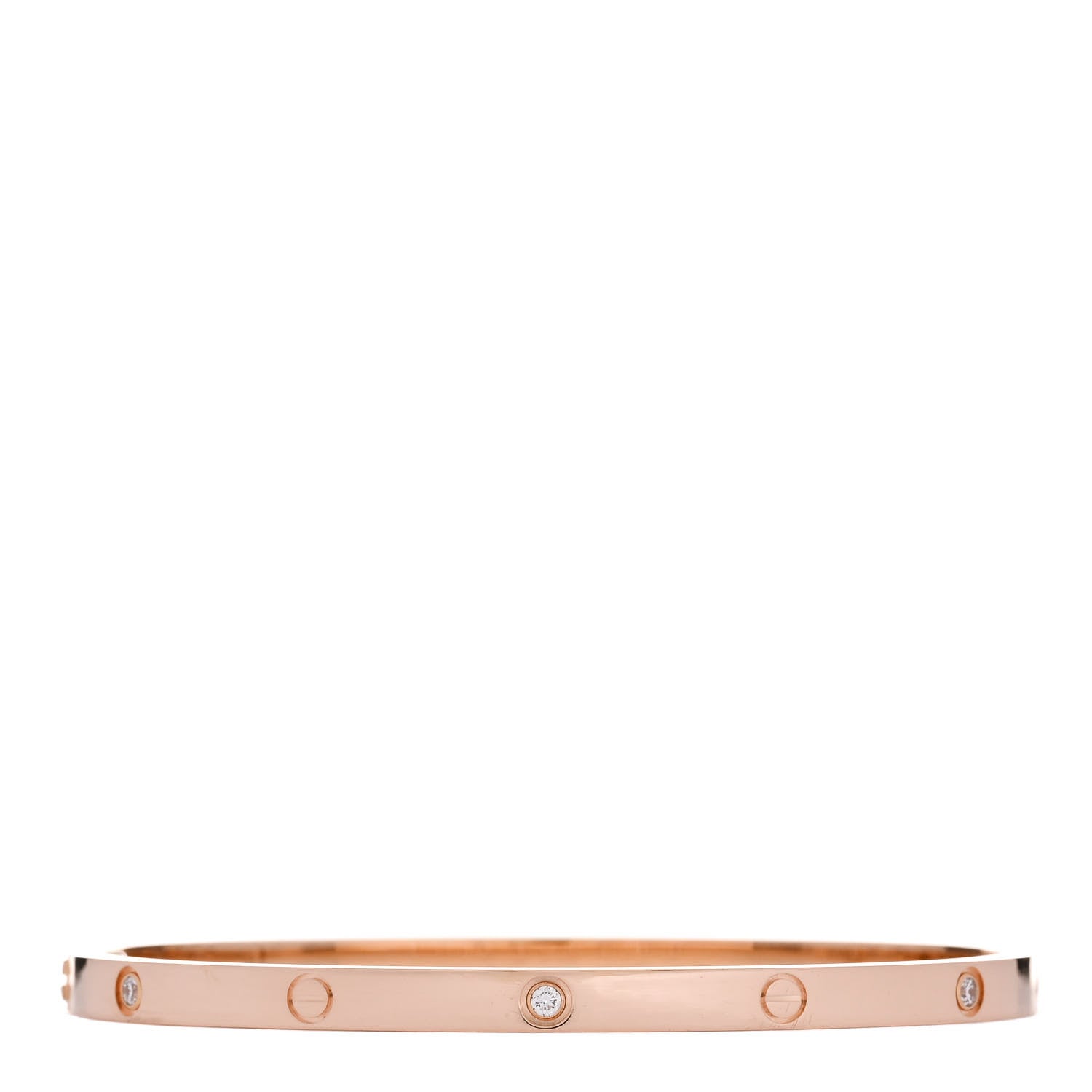 Cartier 18K Pink Gold 6 Diamond Small LOVE Bracelet 16 2 of 8