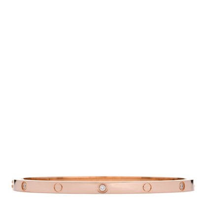 Cartier 18K Pink Gold 6 Diamond Small LOVE Bracelet 16 2 of 8
