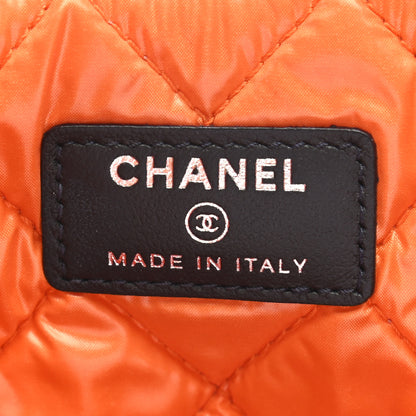 Chanel Denim Medium Deauville Pouch Clutch Blue Orange 6 of 7