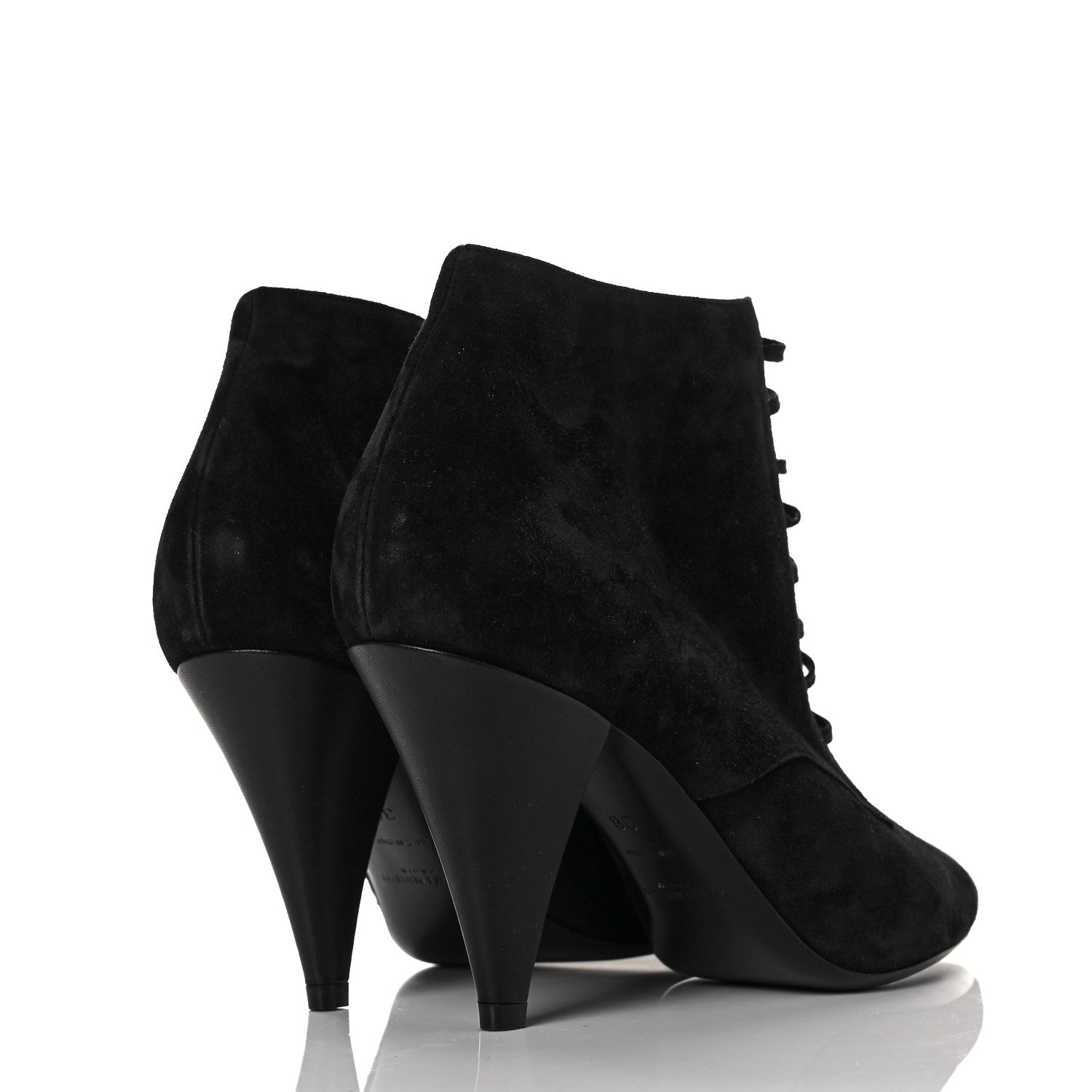 Saint Laurent Suede Kiki Lace-Up Ankle Boot 38 Black 4 of 9
