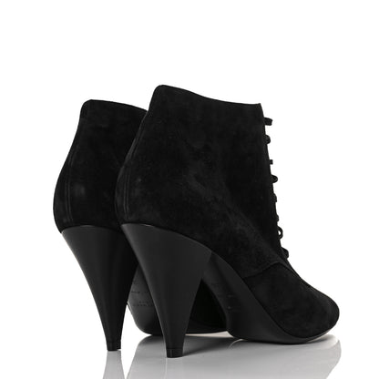 Saint Laurent Suede Kiki Lace-Up Ankle Boot 38 Black 4 of 9
