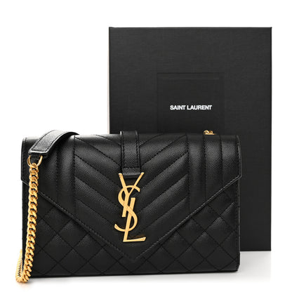 Saint Laurent Grain De Poudre Textured Mixed Matelasse Triquilt Small Monogram Satchel Black 11 of 11