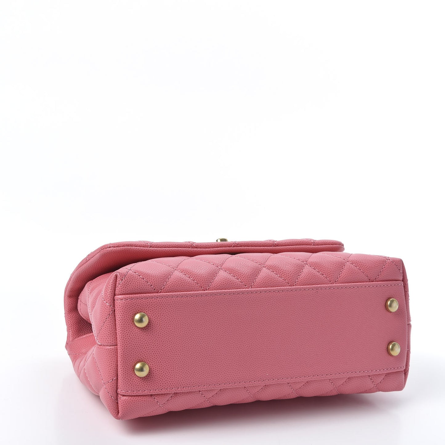 Caviar Lizard Quilted Mini Coco Handle Flap Pink