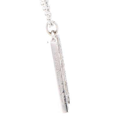 Tiffany 18K White Gold Diamond Atlas Bar Pendant Necklace 6 of 9