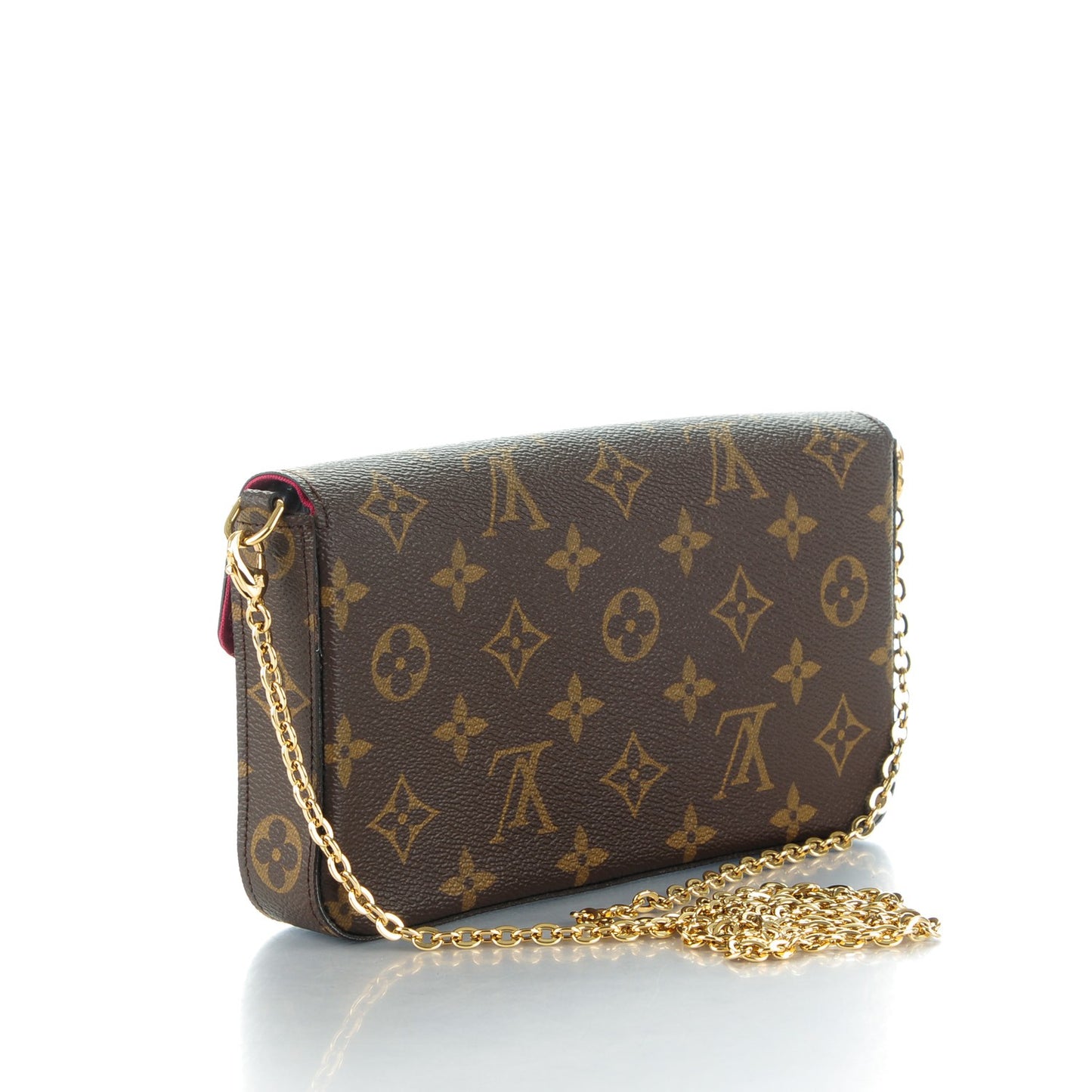 Monogram Pochette Felicie Chain Wallet Fuchsia
