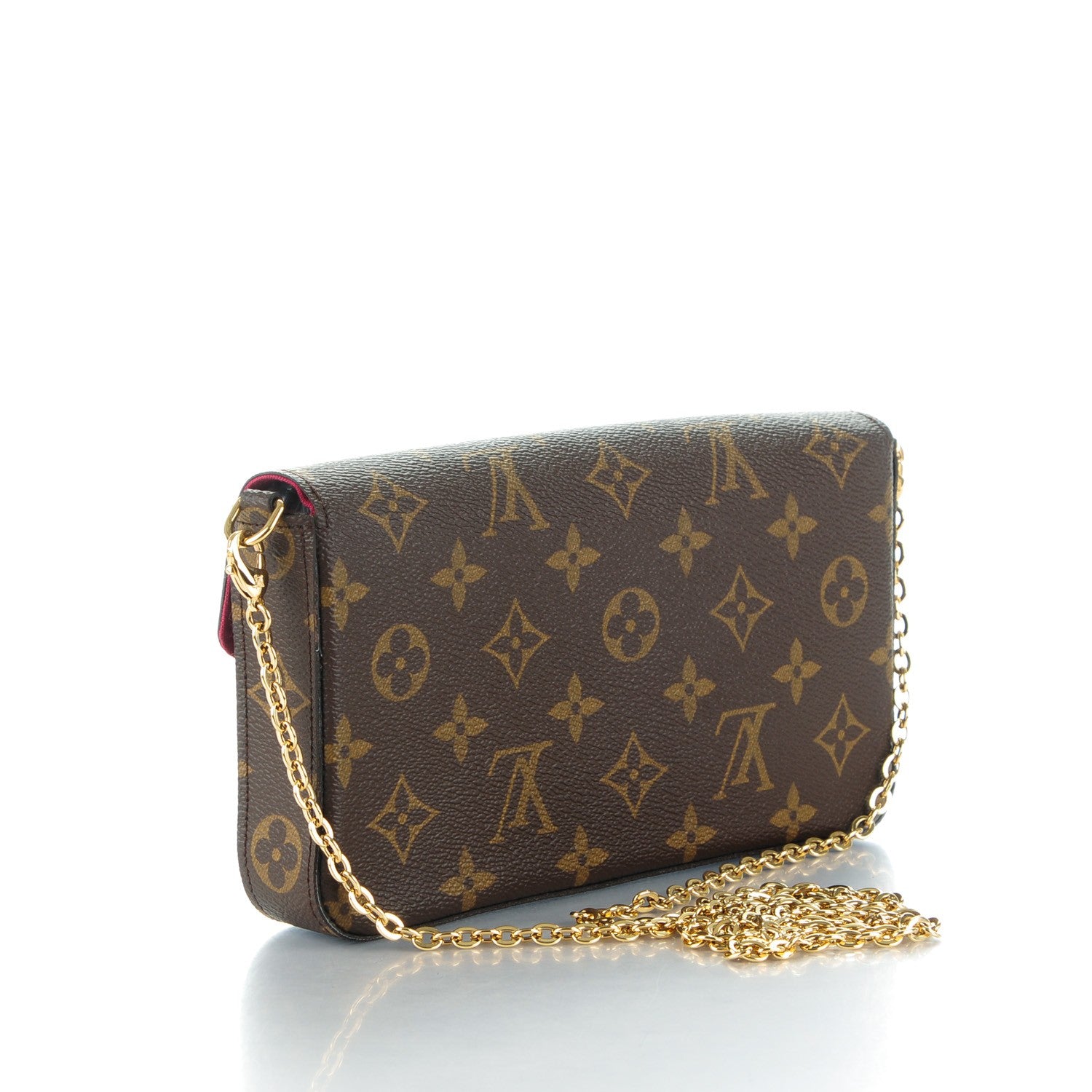 Louis Vuitton Monogram Pochette Felicie Chain Wallet Fuchsia 3 of 8