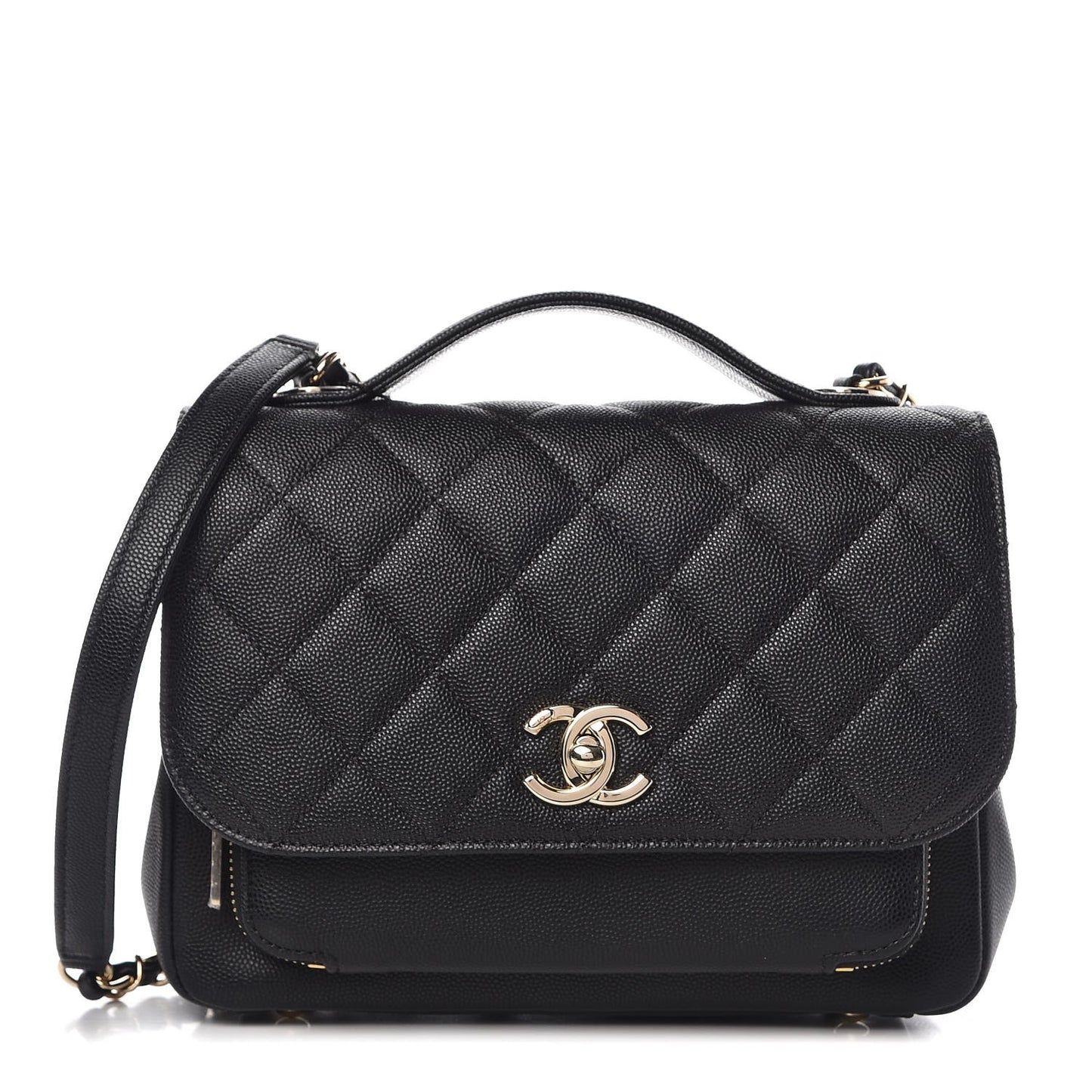 Caviar Quilted Medium Business Affinity Flap Black