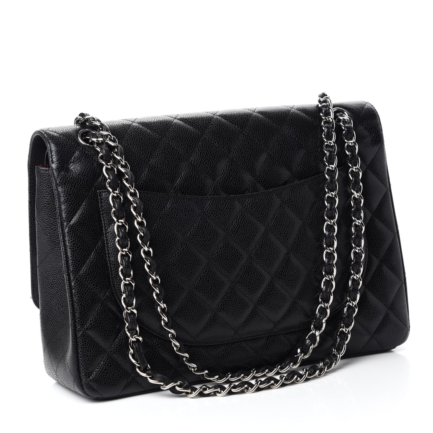 Caviar Quilted Maxi Double Flap Black