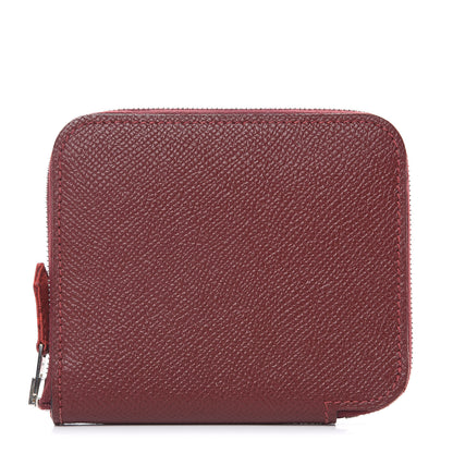 Hermes Epsom Silk'in Compact Wallet Rouge H 1 of 9