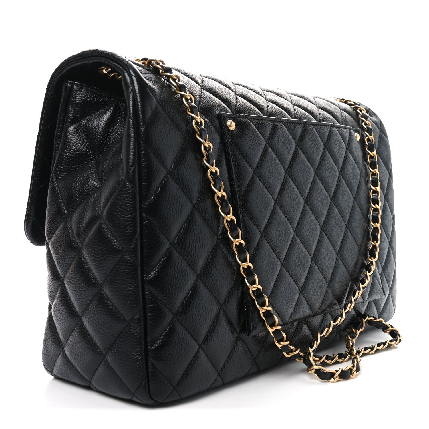 Chanel Grained Calfksin Quilted XXL Travel Flap Bag Black 3 of 10