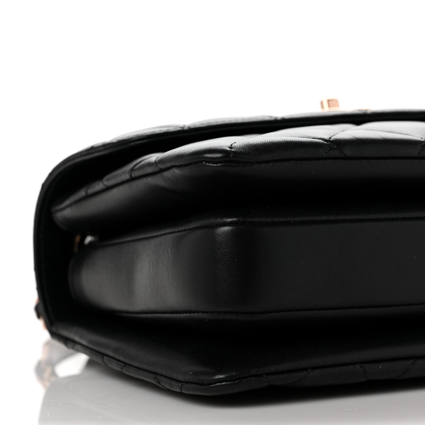 Lambskin Quilted Small Trendy CC Dual Handle Flap Bag Black