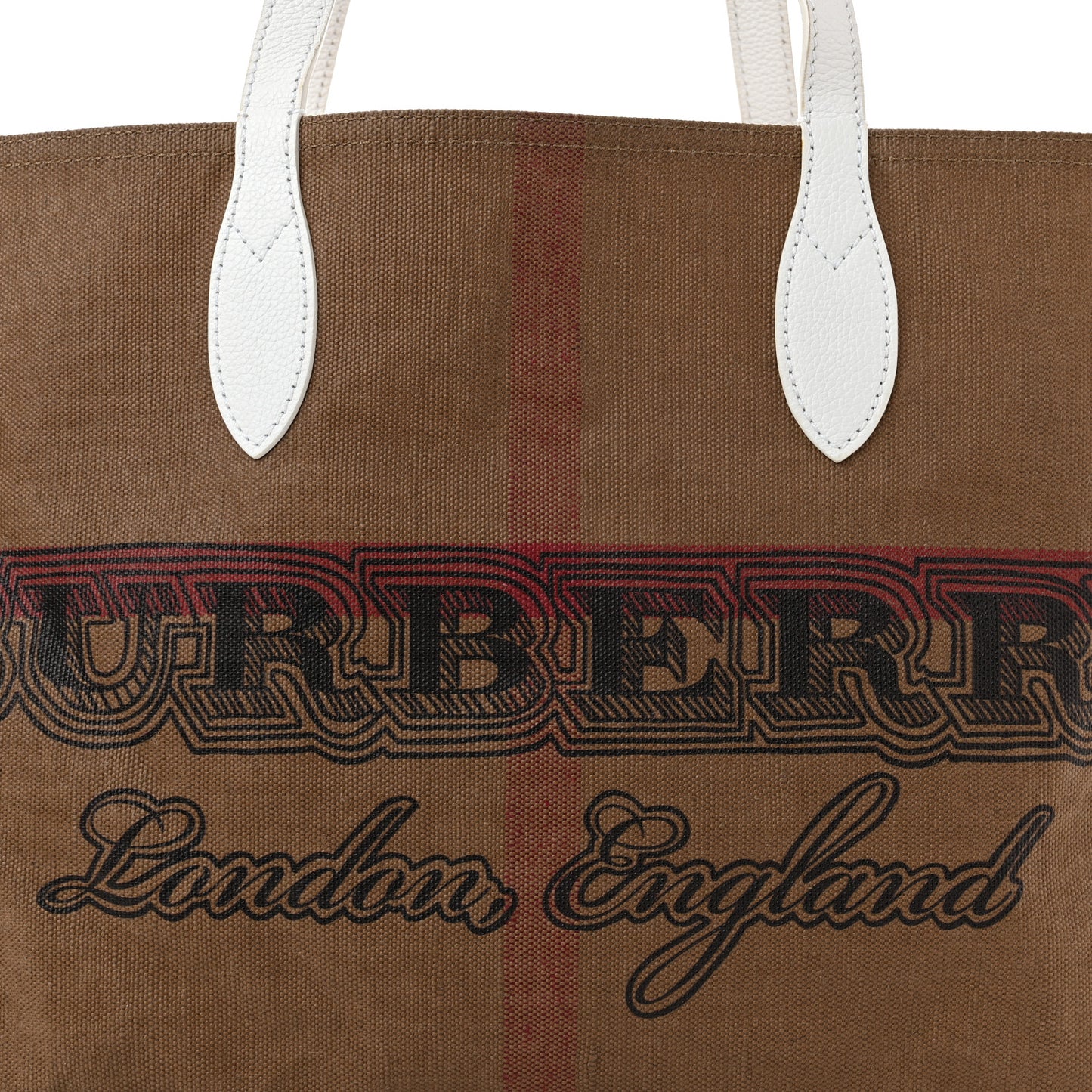 Coated Canvas Mega Check Medium Doodle Tote White