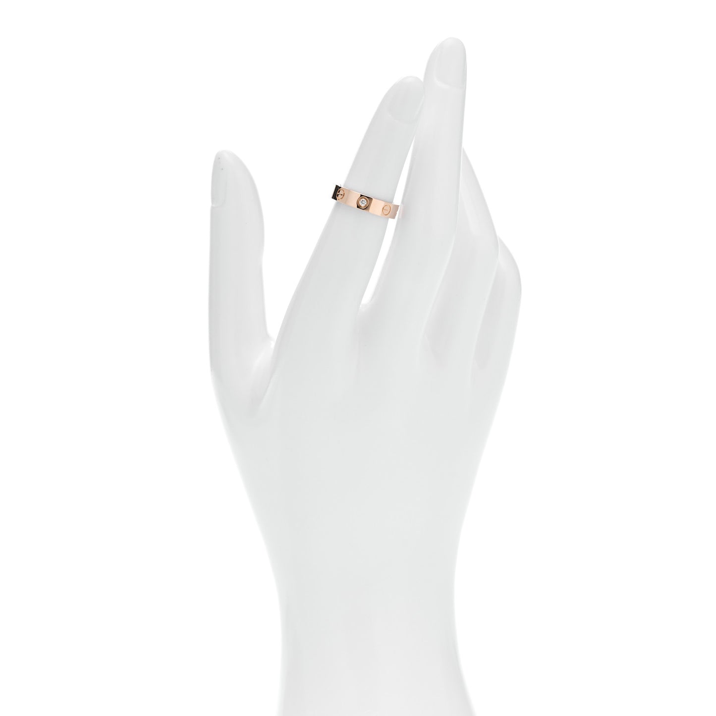 18K Pink Gold Diamond 4mm LOVE Wedding Band Ring 48 4.5