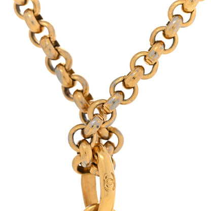 Chanel CC Heart Chain Pendant Necklace Gold 7 of 7