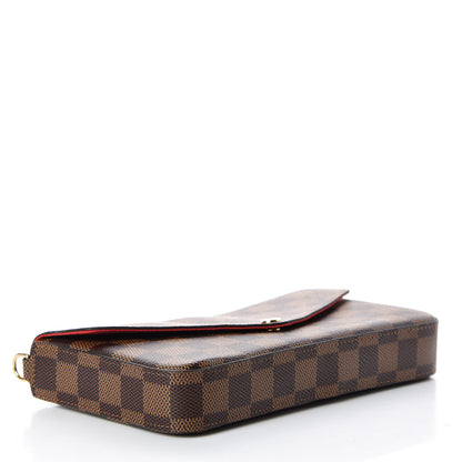Louis Vuitton Damier Ebene Pochette Felicie Chain Wallet 4 of 9