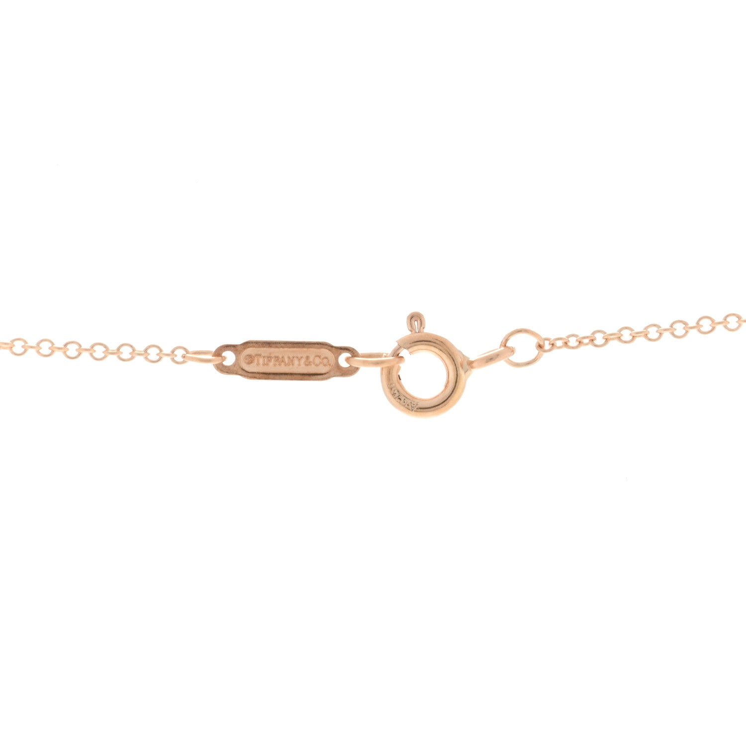 Tiffany 18K Rose Gold Ruby Atlas Pierced Key Pendant Necklace 3 of 4