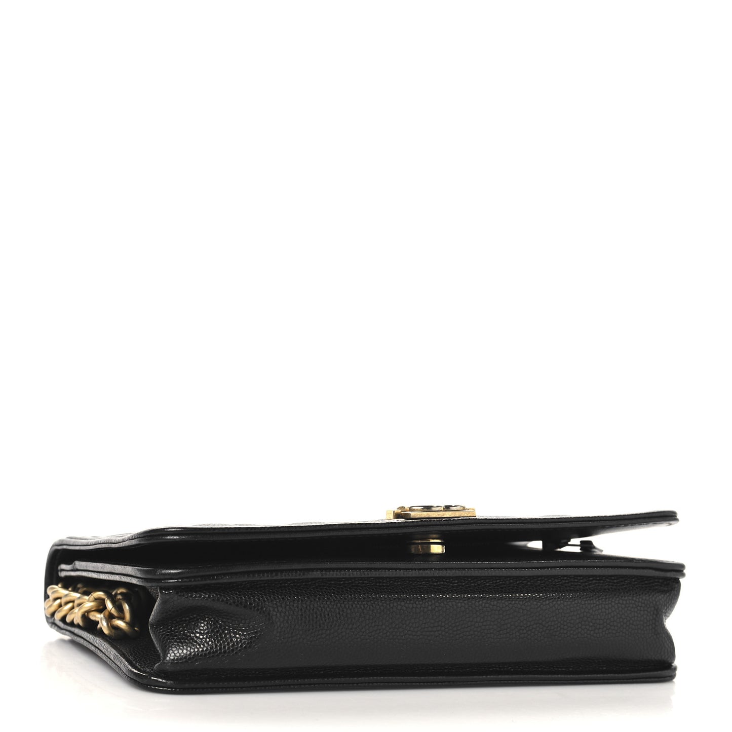 Caviar Quilted Boy Wallet On Chain WOC Black