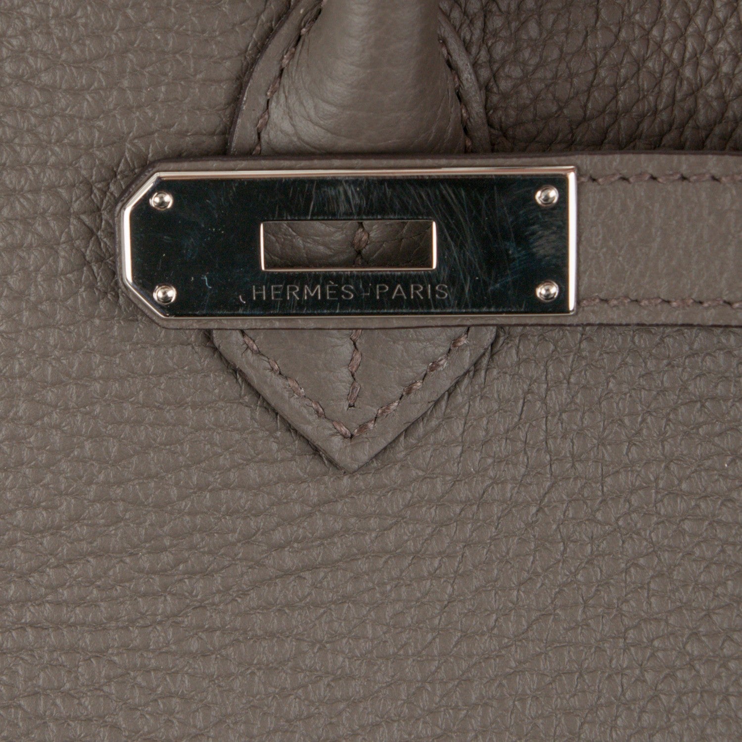 Hermes Taurillon Clemence Birkin 40 Etain 10 of 26