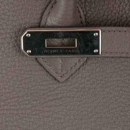 Hermes Taurillon Clemence Birkin 40 Etain 10 of 26