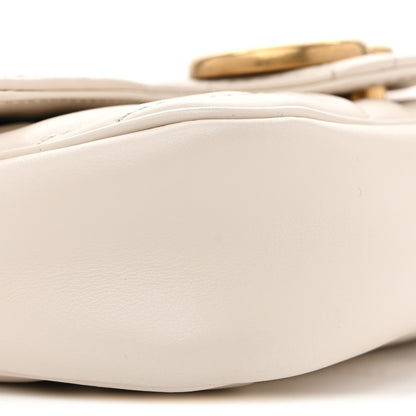 Gucci Calfskin Matelasse Super Mini GG Marmont Shoulder Bag White 9 of 13