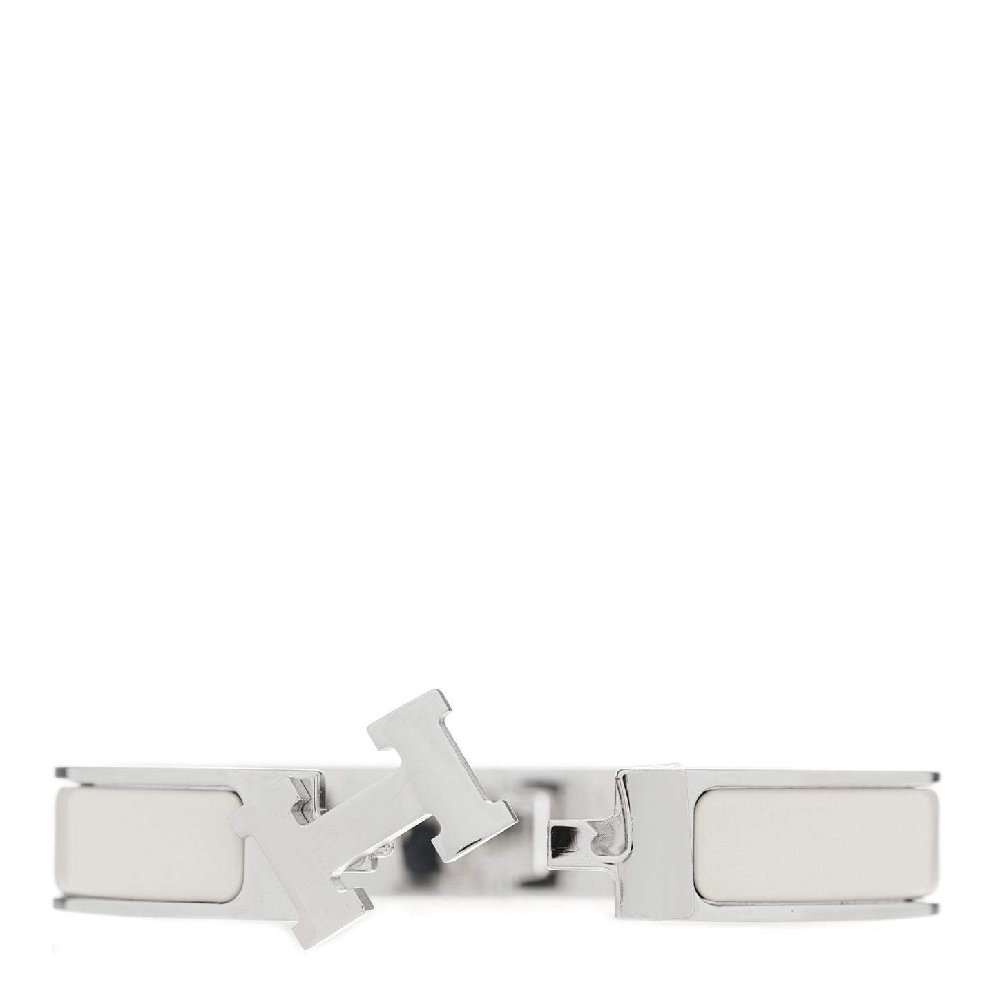Enamel Narrow Clic Clac H Bracelet PM White