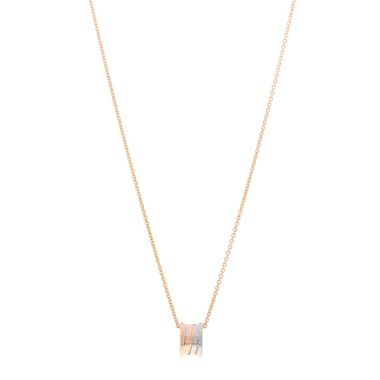 18K Rose White Gold B.Zero1 Pendant Necklace