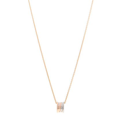 Bulgari 18K Rose White Gold B.Zero1 Pendant Necklace 1 of 5