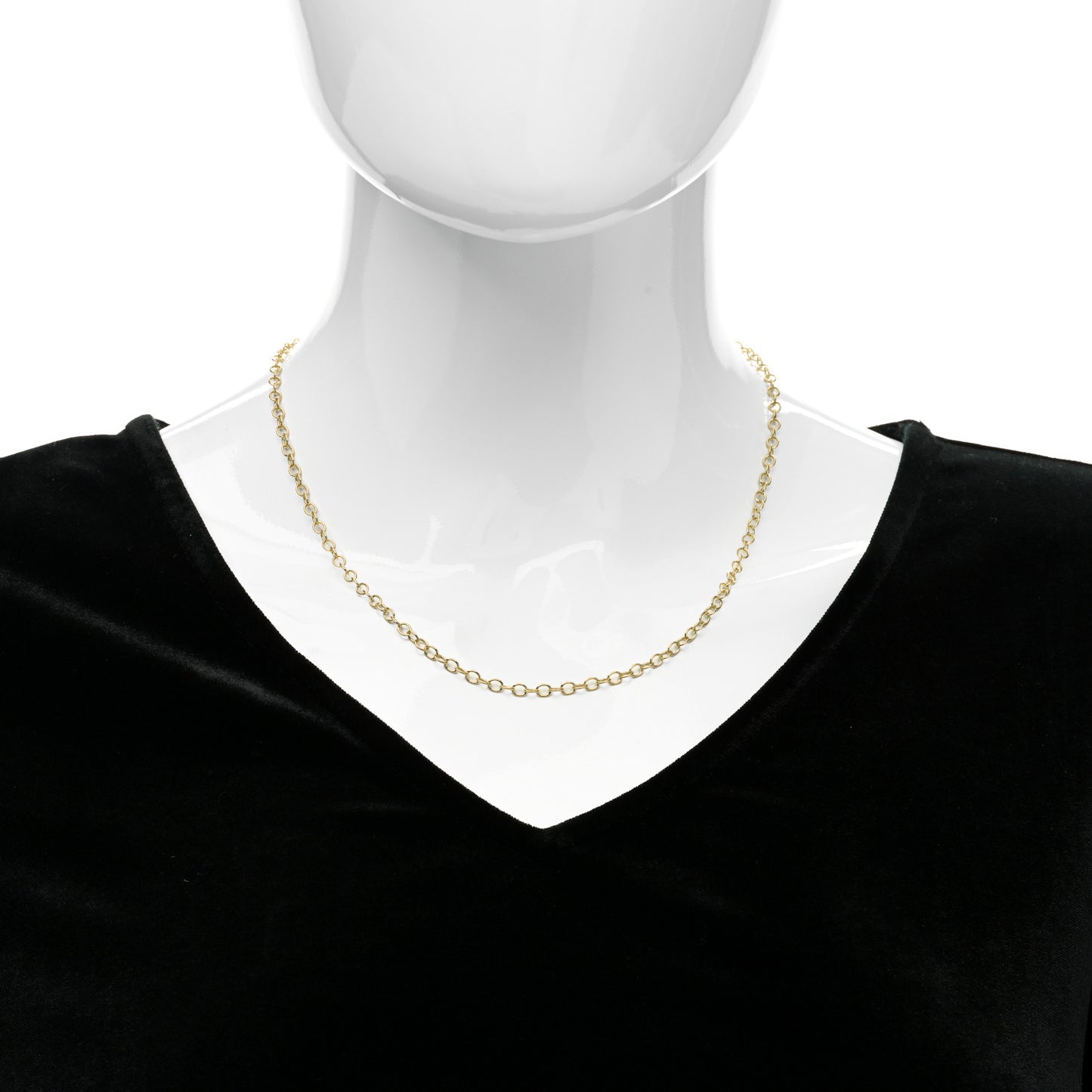 18K Yellow Gold Extra Small Chain Necklace 18"