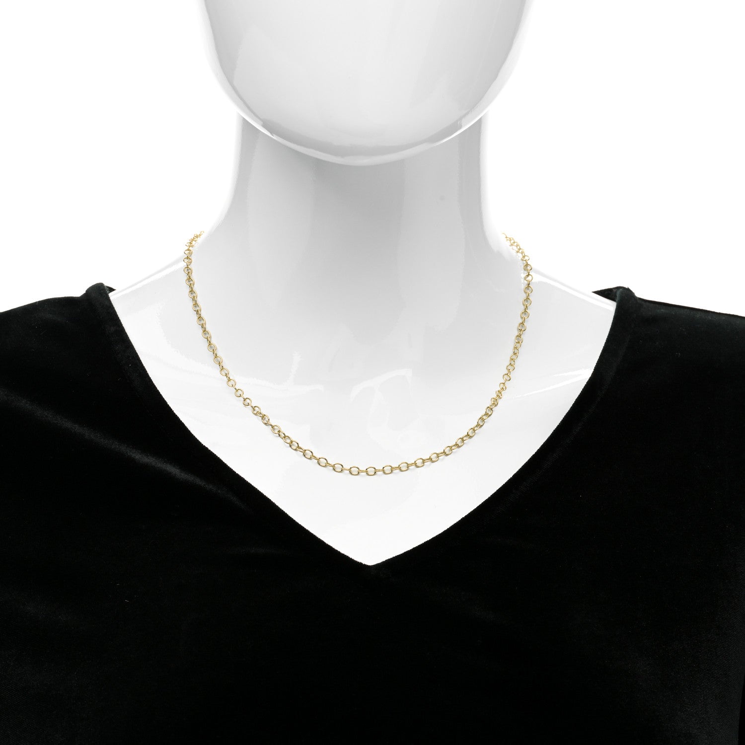 Temple St. Clair 18K Yellow Gold Extra Small Chain Necklace 18" 2 of 5