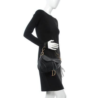Christian Dior Calfskin Saddle Bag Black 2 of 7
