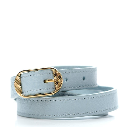 Balenciaga Agneau Giant 12 Gold Hardware Double Tour Bracelet M Bleu Dragee 3 of 5