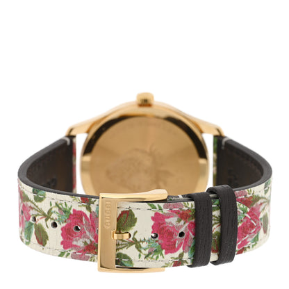 Gucci Stainless Steel Calfskin 38mm G-Timeless Floral Quartz Watch Ivory 3 of 5