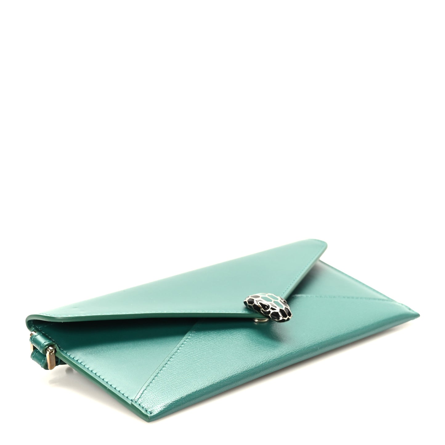 Calfskin Serpenti Forever Wristlet Wallet Emerald Green
