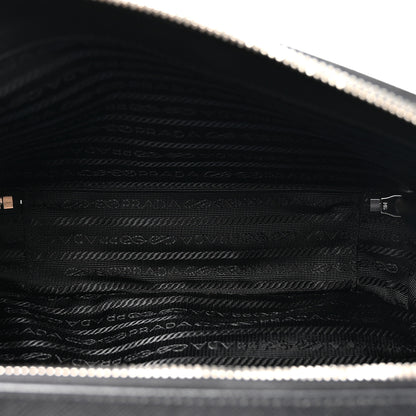 Prada Saffiano Travel Medium Brique Crossbody Bag Black 5 of 9