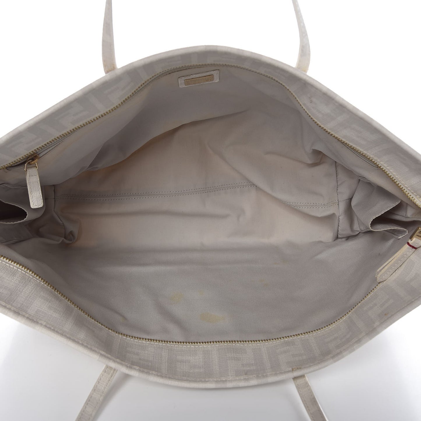 Zucca Spalmati Floral Embroidered Large Roll Tote White