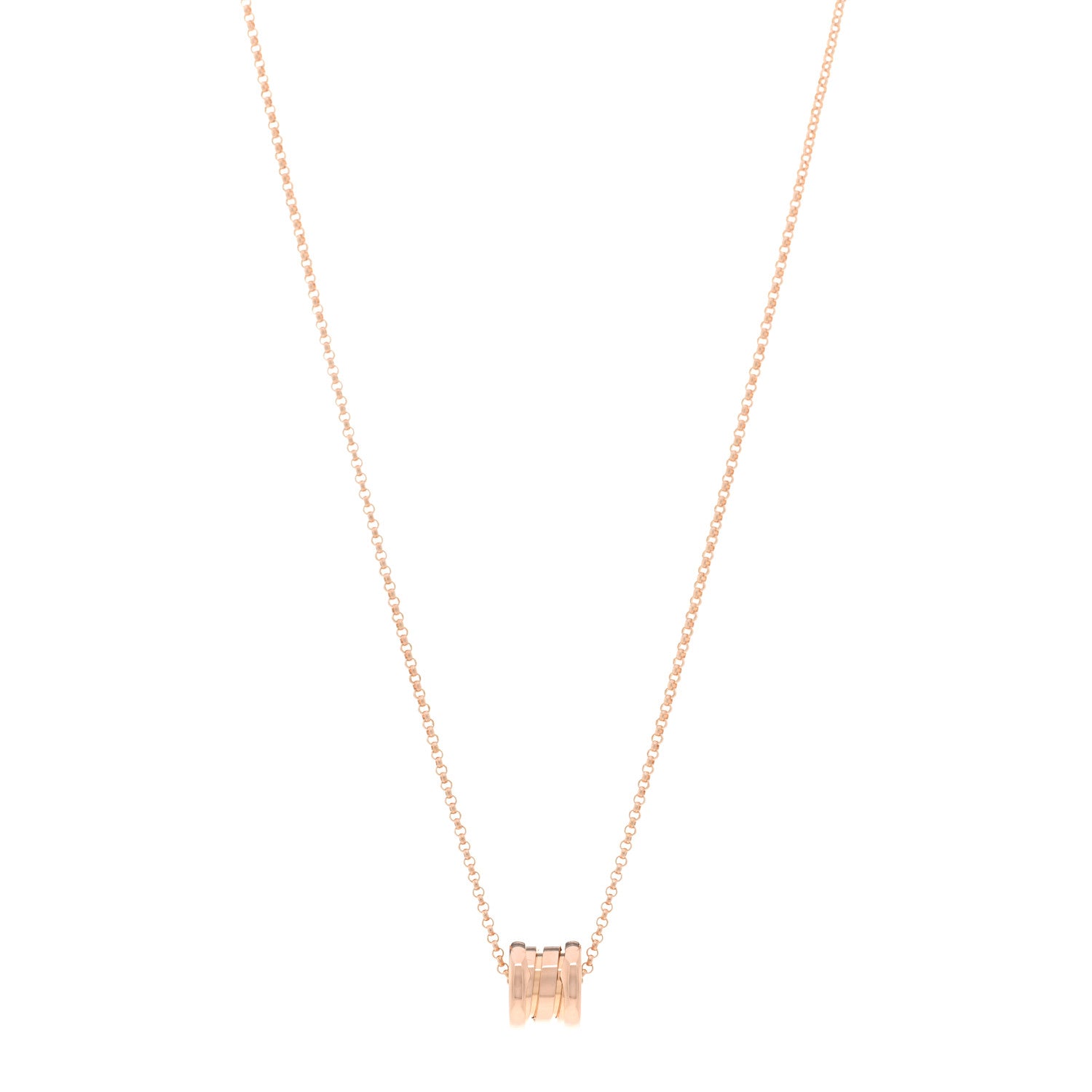 Bulgari 18K Rose Gold Mini B.Zero1 Pendant Necklace 1 of 4