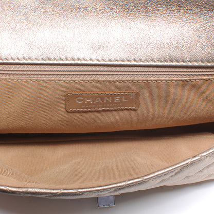 Chanel Calfskin Quilted Roll Clutch Metallic Gold 6 of 8