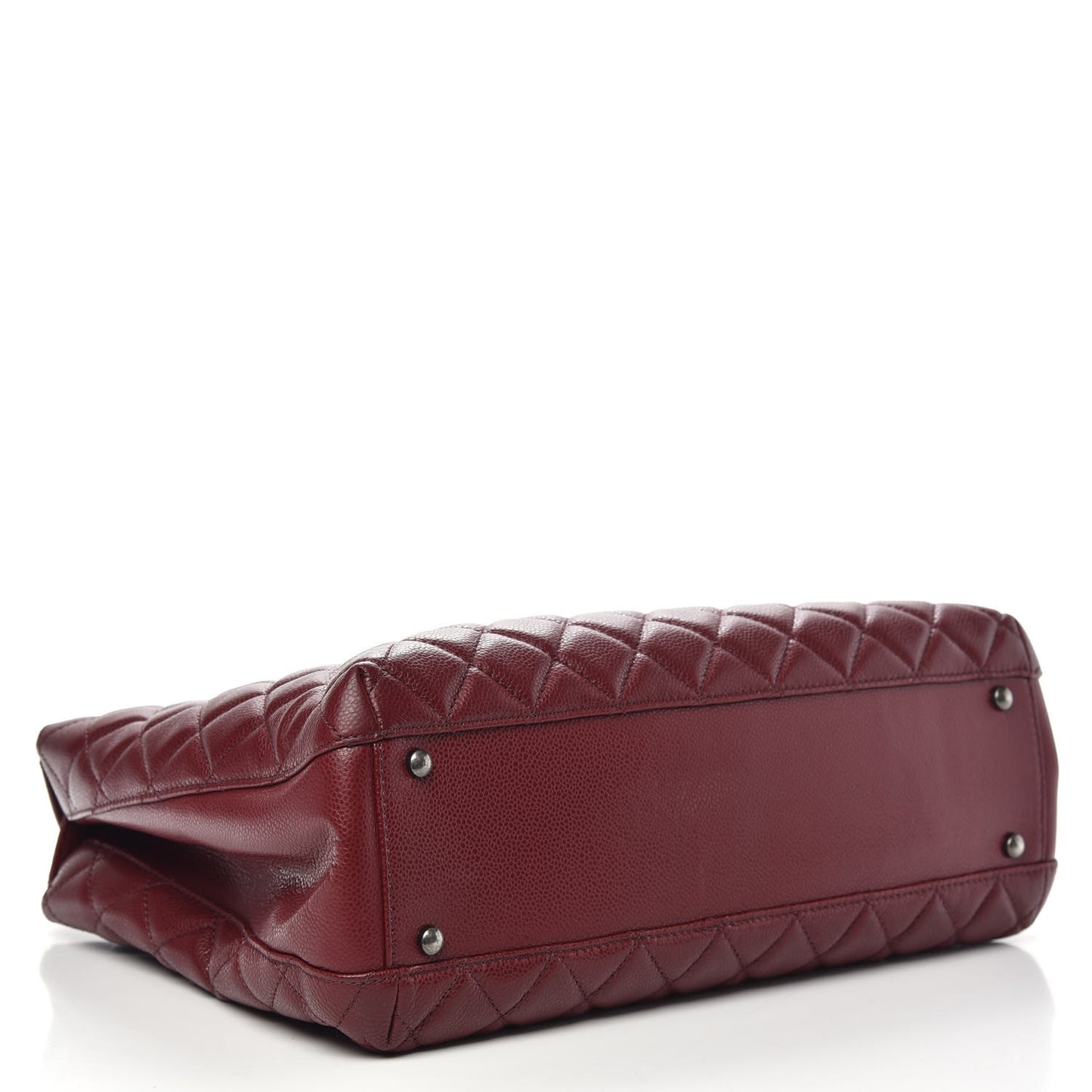 Caviar Quilted City Shopping Tote Red