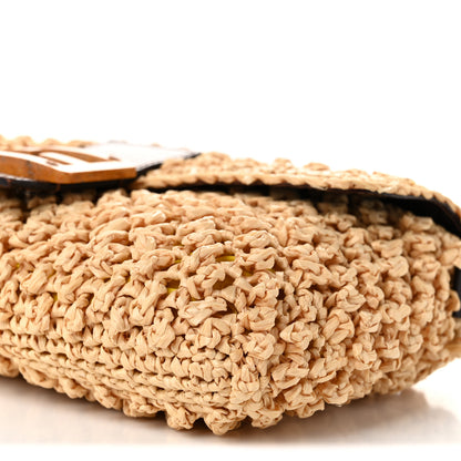 Fendi Woven Straw Baguette Beige Brown 9 of 9