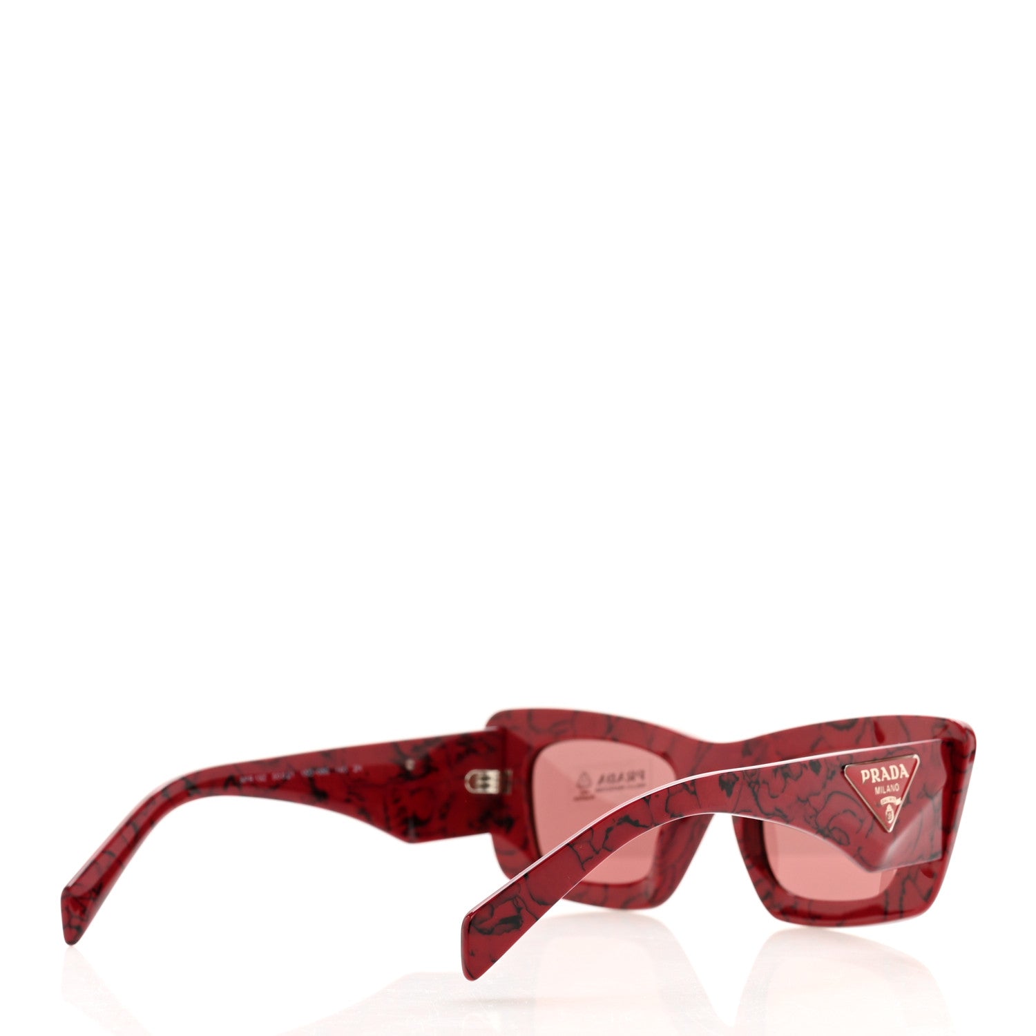 Prada Acetate Symbole Sunglasses SPR 13Z Red Marble 5 of 7