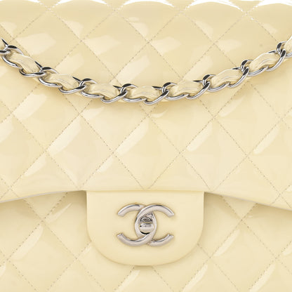 Chanel Patent Quilted Jumbo Double Flap Pearl 7 of 17