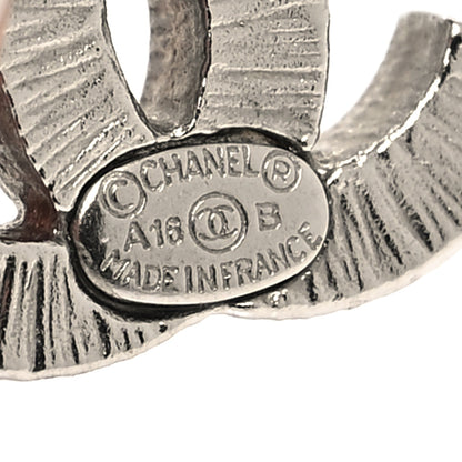 Chanel Crystal Timeless CC Earrings Silver 4 of 4