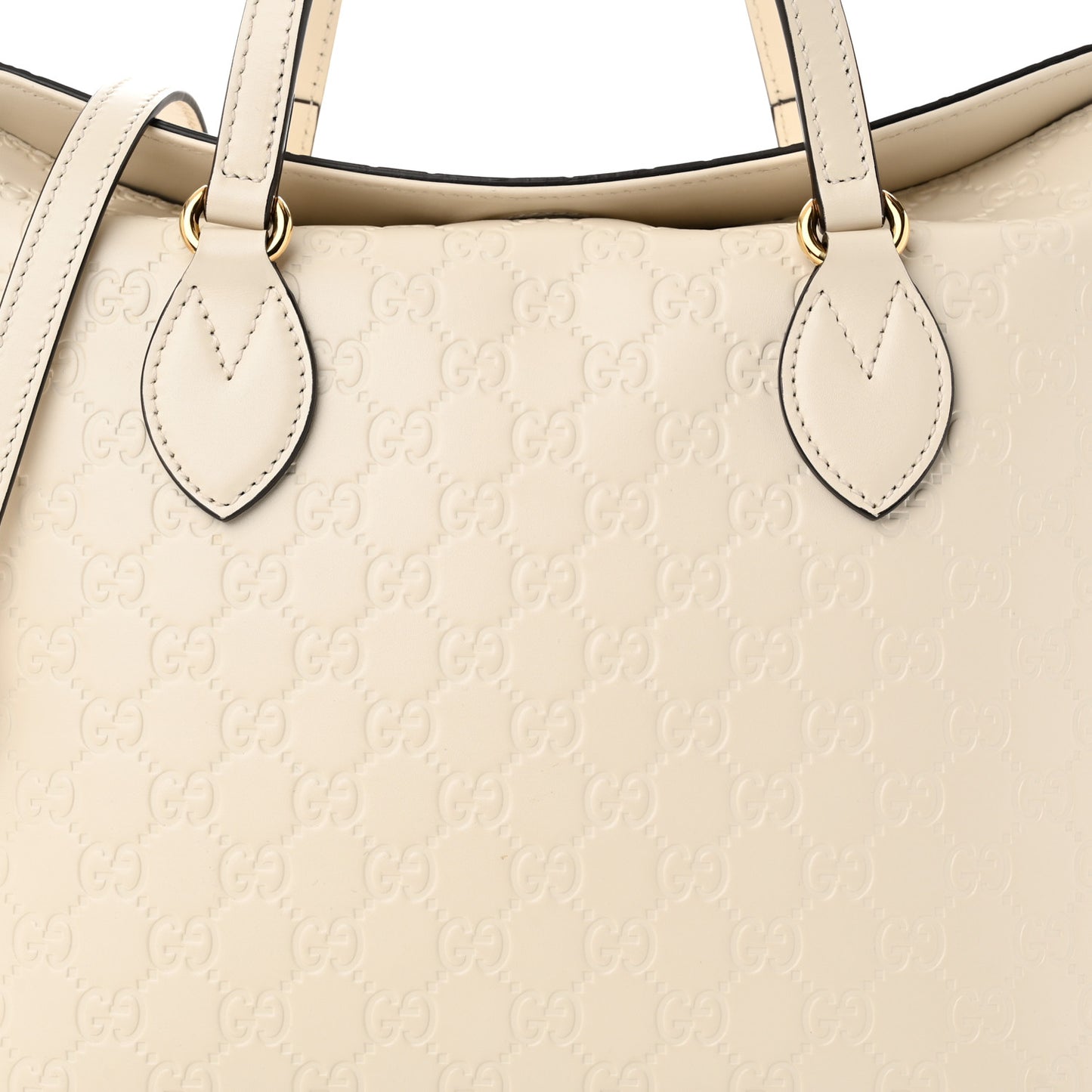 Guccissima Linea A Foldover Tote Off White